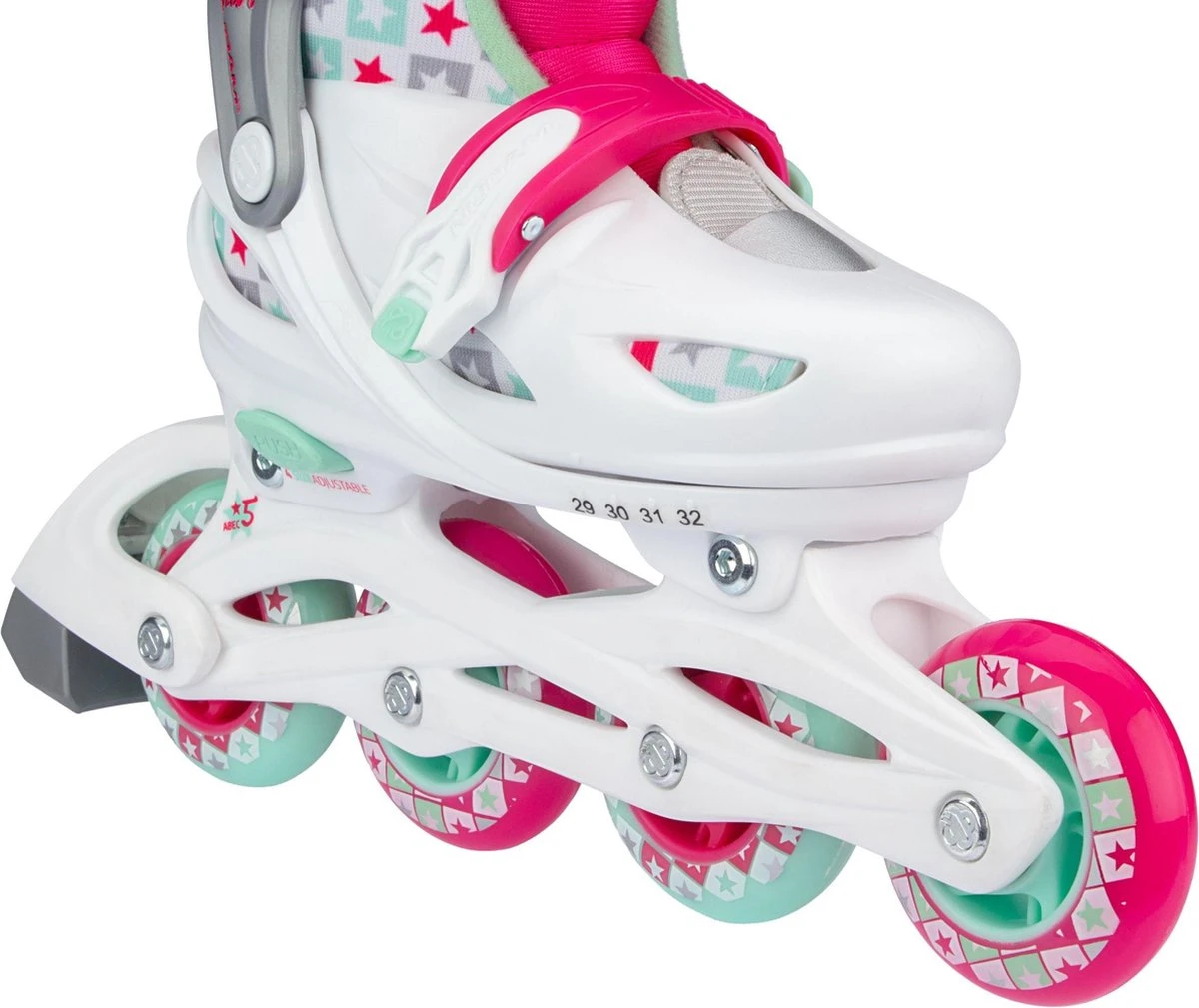 Nijdam Inline Skates Verstelbaar - Sk8 Star - Wit/Fuchsia - 29-32 8 Nijdam Inline Skates Verstelbaar - Sk8 Star - Wit/Fuchsia - 29-32 - Afbeelding 8