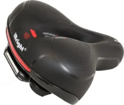 IBright Gel Fietszadel Met LED Oplaadbare Achterlicht - USB Oplaadbaar - Fietsverlichting Met 6 Functie's - Dames / Heren - Waterdicht - Gratis Zadelstrop - USB Oplaadkabel - Zwart -Merkloos Verkoop 1200x1010