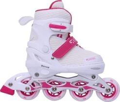 Street Rider Inline Skates - Verstelbaar - Skeeler - Roze/ Wit - Maat 28/32