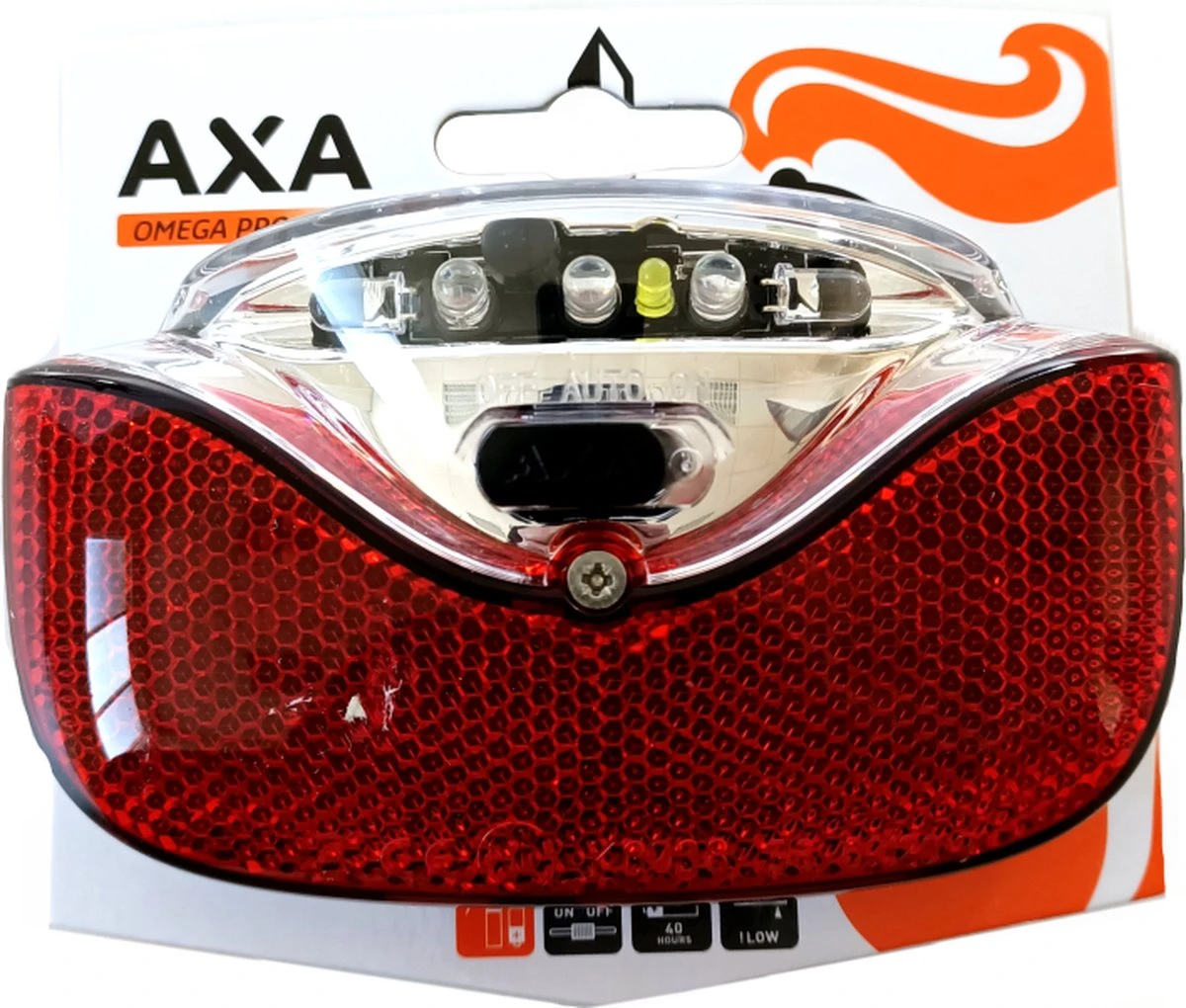 AXA Omega - Fiets Achterlicht - LED Fietsverlichting Op Batterij – Auto On/off Systeem - 50-80 Mm - Rood 1 AXA Omega - Fiets Achterlicht - LED Fietsverlichting Op Batterij – Auto On/off Systeem - 50-80 Mm - Rood