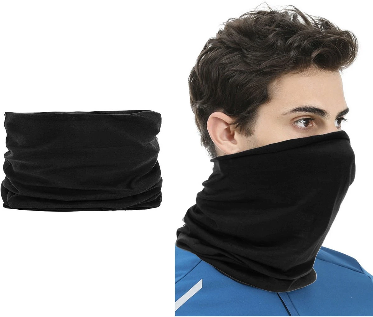 Su.B.dgn 2 Stuks Multifunctioneel Polyester Col Colsjaal - Bivakmuts Balaclava Bandana Ideaal Voor Sport Fietsen Motor - Unisex - Zwart 1 Su.B.dgn 2 Stuks Multifunctioneel Polyester Col Colsjaal - Bivakmuts Balaclava Bandana Ideaal Voor Sport Fietsen Motor - Unisex - Zwart