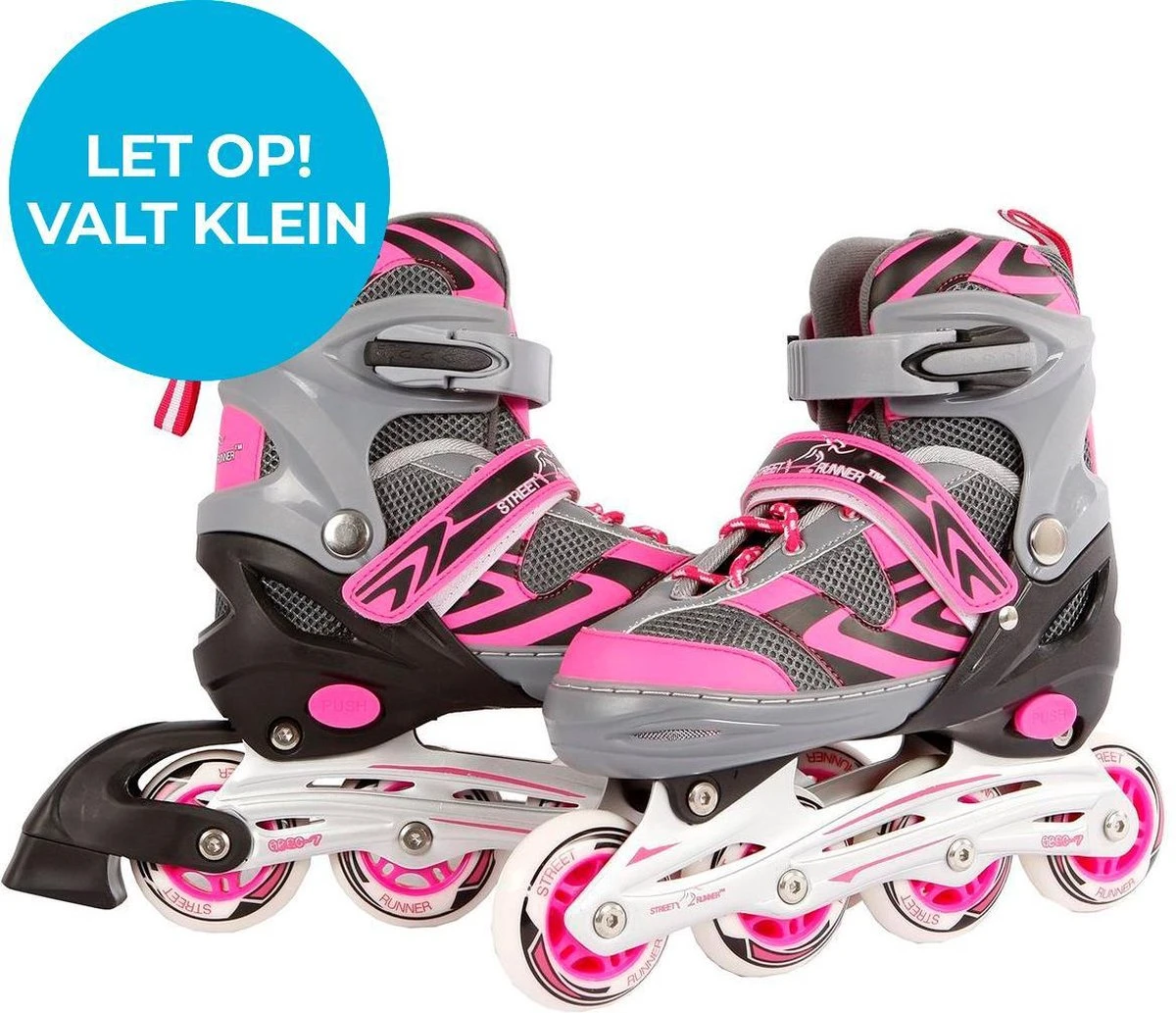 Street Rider Inline Skates - Verstelbaar - Skeeler - Roze/ Grijs - Maat 31/34 4 Street Rider Inline Skates - Verstelbaar - Skeeler - Roze/ Grijs - Maat 31/34 - Afbeelding 4