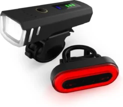 Trustic EVO | Fietsverlichting | Oplaadbaar | Fietslamp | Verschillende Standen | Licht Sensor | Waterbestendig | Set