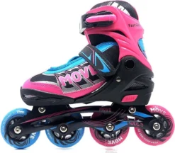 Move Fast Verstelbare Inlineskates - Maat 34-37 - Unisex - Roze/zwart/blauw -Merkloos Verkoop 1200x1047
