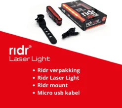 RIDR Achterlicht Fiets - USB Oplaadbaar LED - Fietsverlichting Met Laser - Waterdicht -Merkloos Verkoop 1200x1061 4