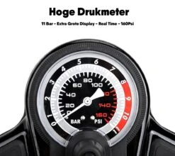 Matzwarte Fietspomp Met Drukmeter én Extra Ventielen - Multifunctioneel Mondstuk – Schrader En Presta – Aluminium Lichtgewicht Vloerpomp – Ballenpomp/ Scooterpomp/ Autobandenpomp -Merkloos Verkoop 1200x1068 3