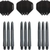 3 Sets (9 Stuks) Super Sterke Zwarte Poly XS100 - Flights - En 3 Sets (9 Stuks) Zwarte - Shafts - Cadeau