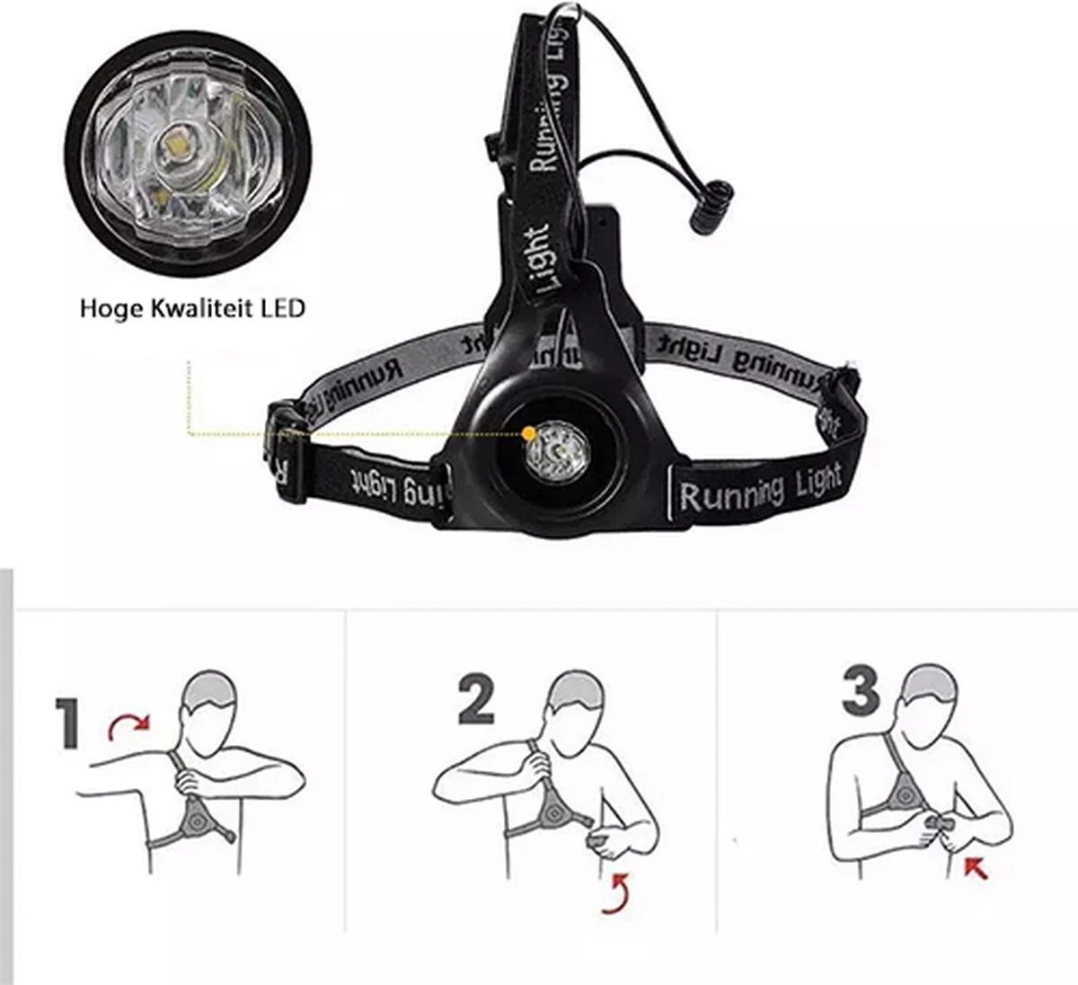 SFVD - Led Hardloop Verlichting Van Hoge Kwaliteit - One Size - USB Oplaadbaar Voor En Achterkant - Hardloop Lampjes - Hardloop Lichtjes - Hardloop Vest - Hardloopverlichting - Hardloop Borstlamp 2 SFVD - Led Hardloop Verlichting Van Hoge Kwaliteit - One Size - USB Oplaadbaar Voor En Achterkant - Hardloop Lampjes - Hardloop Lichtjes - Hardloop Vest - Hardloopverlichting - Hardloop Borstlamp - Afbeelding 2