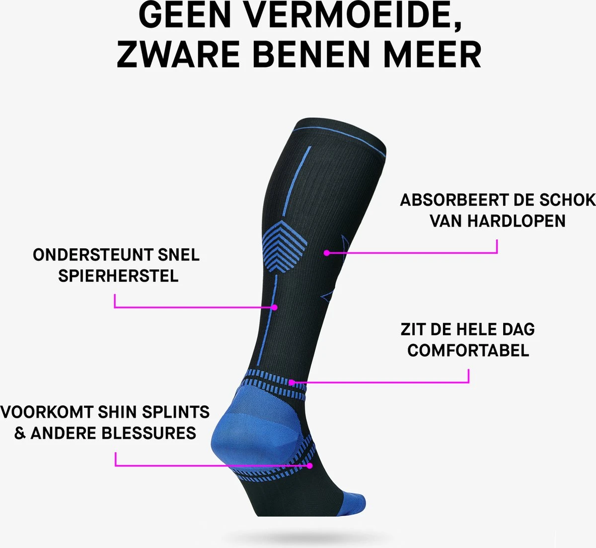STOX Energy Socks - Hardloopsokken Voor Mannen - Premium Compressiesokken - Running Socks - Vochtafdrijvend - Voorkom Blessures & Spierpijn 3 STOX Energy Socks - Hardloopsokken Voor Mannen - Premium Compressiesokken - Running Socks - Vochtafdrijvend - Voorkom Blessures & Spierpijn - Afbeelding 3