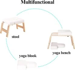 Merkloos Decopatent® Yoga Stoel - Bamboe Inversie Stoel - Wit Kussen - Meditatie Bankje - Hoofdstand Bankje - Yoga Kruk - Yoga Oefening Trainer - Yogastoel - Handstand Trainer - Omgekeerde Kruk / Stoel -Merkloos Verkoop 1200x1109 2