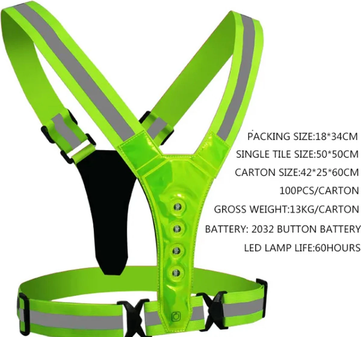 S4Safe On Road Hardloop Verlichting Van Hoge Kwaliteit USB Oplaadbaar (Geel) - One Size Fits All - Hardloopvest Geel - Reflecterend Vest 2 S4Safe On Road Hardloop Verlichting Van Hoge Kwaliteit USB Oplaadbaar (Geel) - One Size Fits All - Hardloopvest Geel - Reflecterend Vest - Afbeelding 2