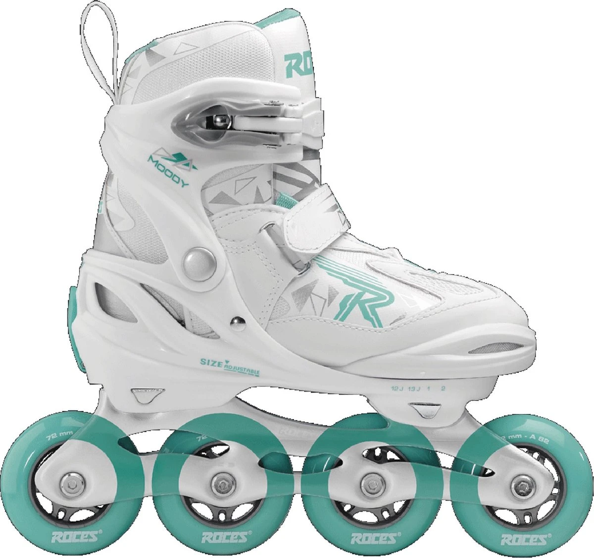 Roces MOODY TIF Verstelbare Inlineskates - Maat 36-40 - Wit/lichtblauw/zilver 1 Roces MOODY TIF Verstelbare Inlineskates - Maat 36-40 - Wit/lichtblauw/zilver