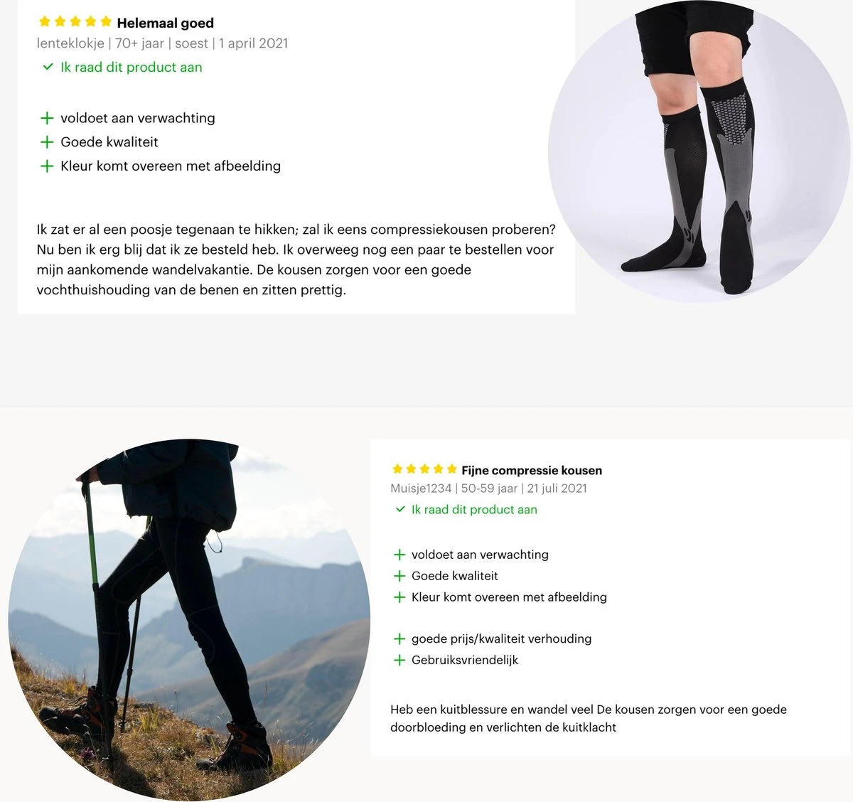 KANGKA Compressiekousen Met 20-30 MmHg - Compressie Sokken Maat 35 Tot 38 (S/M) - Sportsokken - Hardloopsokken 4 KANGKA Compressiekousen Met 20-30 MmHg - Compressie Sokken Maat 35 Tot 38 (S/M) - Sportsokken - Hardloopsokken - Afbeelding 4