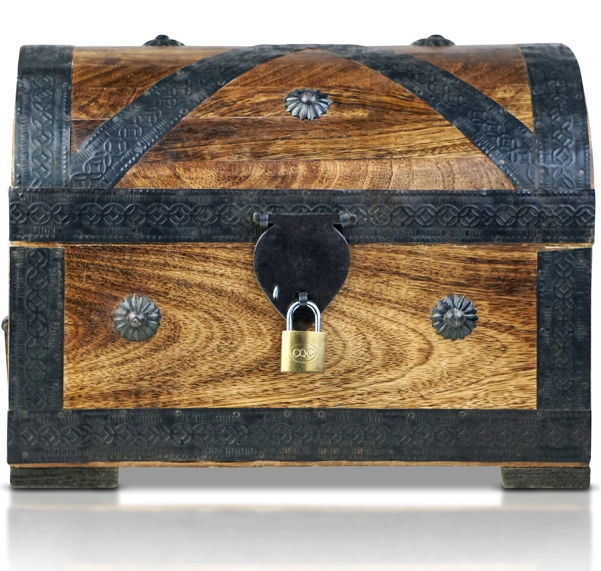 Brynnberg Piratenschatkist - Houten Kist Bruin - Handgemaakt Vintage Met Slot 28x20x20cm - Het Ideale Geschenk (groot Met Slot) - Houten Schatkisten 3 Brynnberg Piratenschatkist - Houten Kist Bruin - Handgemaakt Vintage Met Slot 28x20x20cm - Het Ideale Geschenk (groot Met Slot) - Houten Schatkisten - Afbeelding 3