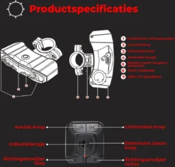 B-care Elektrische Fietsverlichting - Inclusief Afstandsbediening En Richtingaanwijzers - Fietsalarm - Anti Diefstal Alarm - Fiets Achterlicht - Fietsbel - Fiets Accessoires -Merkloos Verkoop 1200x1141 17