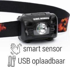 Hoofdlamp LED Oplaadbaar King Mungo - Bewegingssensor - Zwart - KMHL009