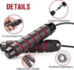 FitBoostR - 2 Stuks - Professioneel Springtouw Met Extra Gewicht - Sport - Verstelbaar - Verzwaard - Rood - Volwassen En Kinderen - Touwtje Springen - Speedrope Conditie & Krachttraining - Thuis Oefeningen & Buitensport Fitness Artikelen -Merkloos Verkoop 1200x1147