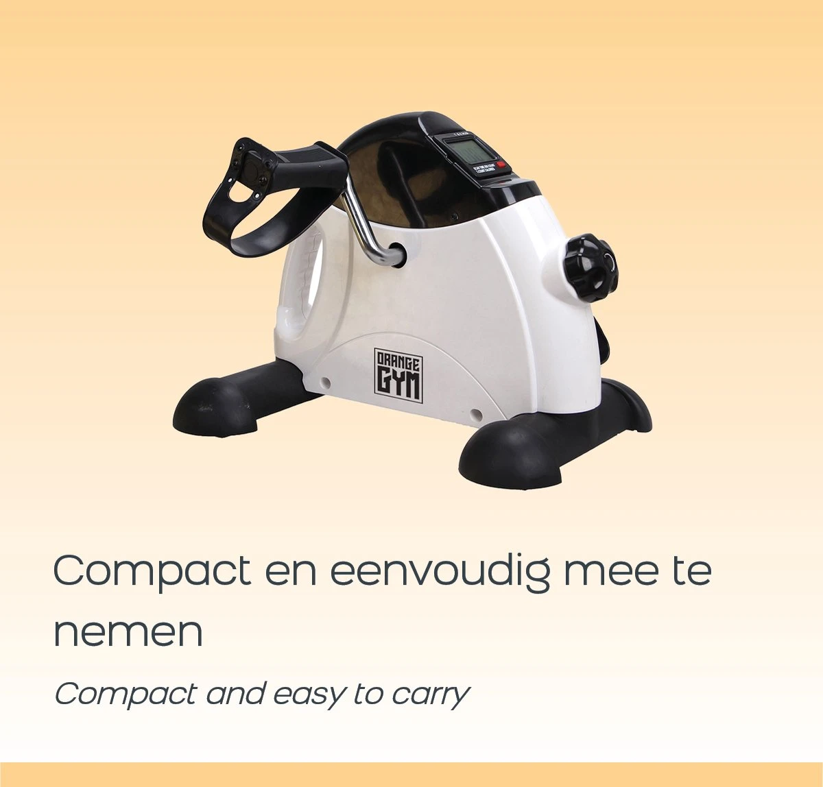 Orange Gym, 2-in-1 Mini Bike – Wit - Stoelfiets Voor Thuis En Op Kantoor – Bureaufiets Met Trainingscomputer En Handvaten – Mini Hometrainer Deskbike Voor Armen En Benen 5 Orange Gym, 2-in-1 Mini Bike – Wit - Stoelfiets Voor Thuis En Op Kantoor – Bureaufiets Met Trainingscomputer En Handvaten – Mini Hometrainer Deskbike Voor Armen En Benen - Afbeelding 5