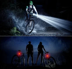 SWILIX ® - Fietsverlichting Set - Oplaadbare USB Led Fietslamp - Voor En Achter - Waterdicht - 4 Lichtstanden - Zwart -Merkloos Verkoop 1200x1151 4