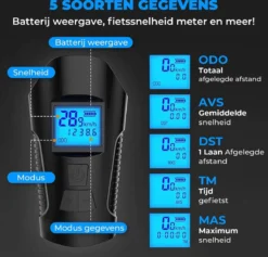 Seidon™ - Fietslamp - Fietsverlichting - Fietslampjes - Fiets Snelheidsmeter - LED Display - Klok - Fietsbel -Merkloos Verkoop 1200x1153 8