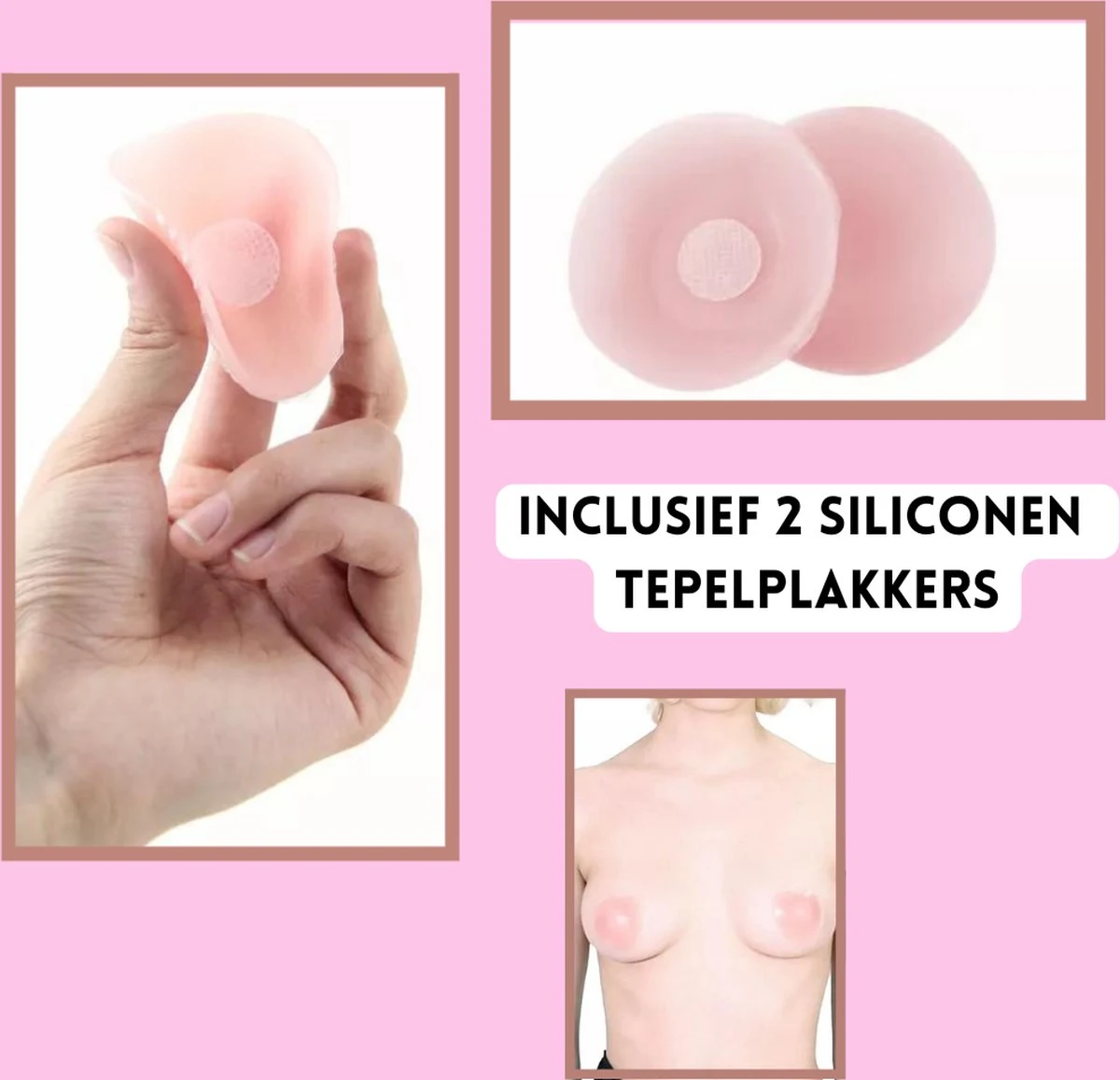 Boob Tape - Inclusief 2 Nipple Covers/Tepelstickers - Borst Tape - Bra Tape - Boob Lift Tape - Beige - 5 Meter Lang - 5 CM Breed - Plak BH 2 Boob Tape - Inclusief 2 Nipple Covers/Tepelstickers - Borst Tape - Bra Tape - Boob Lift Tape - Beige - 5 Meter Lang - 5 CM Breed - Plak BH - Afbeelding 2