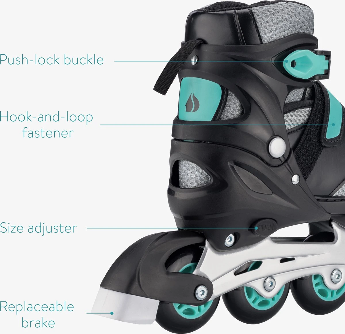 Navaris Verstelbare Skeelers Verschillende Maten - Verstelbare Skates Voor Meisjes En Jongens - Inline Skates Kinderen Blauw/grijs - Meerdere Maten 4 Navaris Verstelbare Skeelers Verschillende Maten - Verstelbare Skates Voor Meisjes En Jongens - Inline Skates Kinderen Blauw/grijs - Meerdere Maten - Afbeelding 4