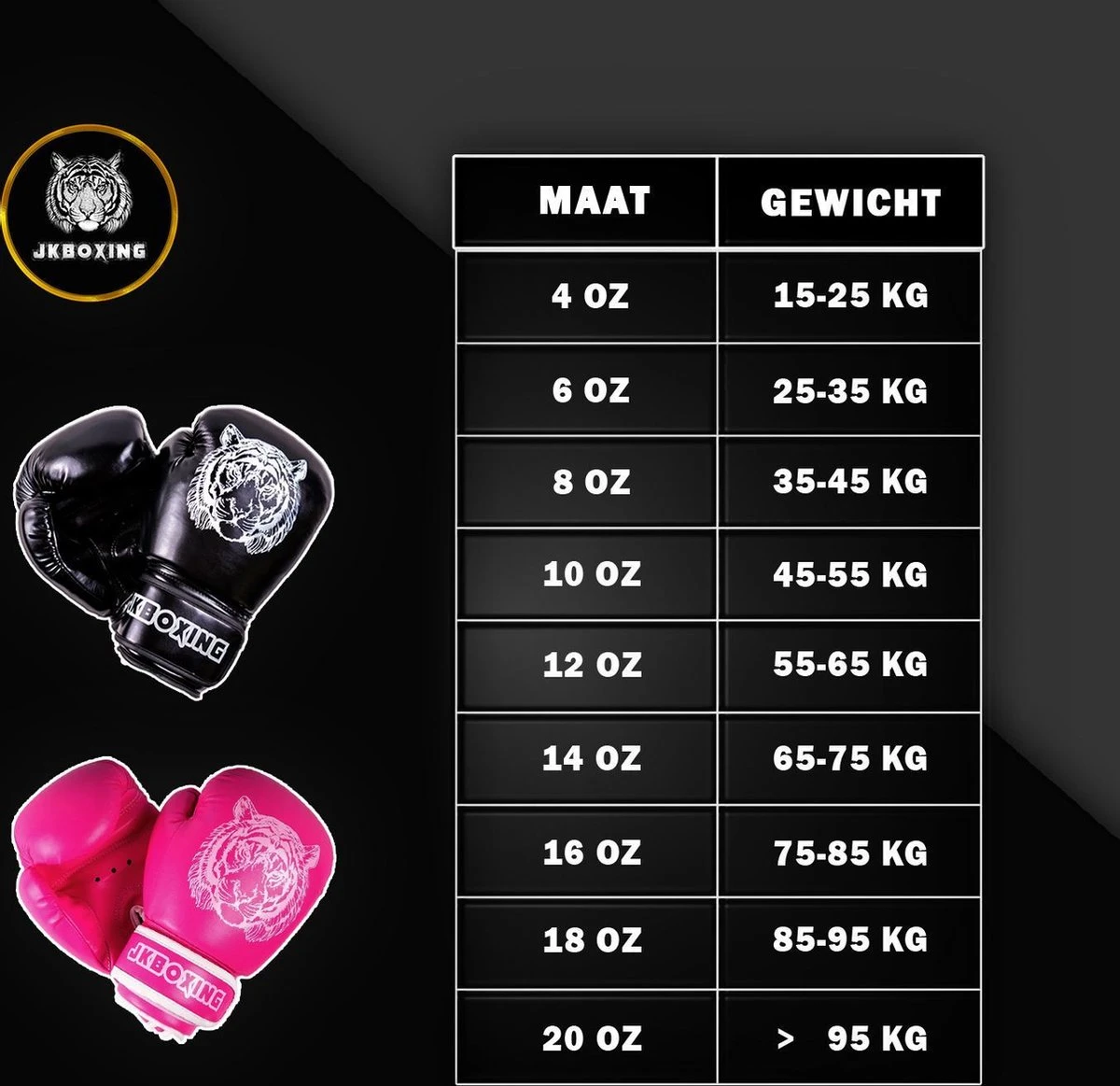 JKBOXING Bokshandschoenen 18 Oz. 5 JKBOXING Bokshandschoenen 18 Oz. - Afbeelding 5