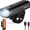 LifeGoods LED Fietsverlichting Set - Voorlicht En Achterlicht - USB Oplaadbaar - Zwart