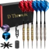 D Thrownd Dartpijlen 24 Gram - Darts Set - Extra Dart Flights En Shafts - Magnetische Dartscase