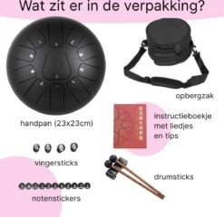 Handpan Met Lesboek - Handpan 23CM Extra Groot - Handpan Tongue Drum - Healing Steel Tongue Drum - Hand Klankschaal - Meditatie - Handpan -Merkloos Verkoop 1200x1168 1