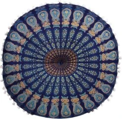 Merkloos Indiaas Yogakussen Mandala Saira Blauw; Oosters Zitkussen -Merkloos Verkoop 1200x1170 10