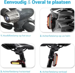 TIGIOO Fietslamp - Fietslampjes Set Koplamp - Fietslamp Voorlicht & Achterlicht USB Oplaadbaar -Merkloos Verkoop 1200x1170 16