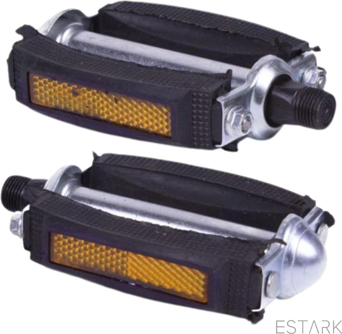 ESTARK® Klassieke Fietspedalen - Set Van Twee - Anti-Slip Fietspedalen Set Met Reflectoren - Pedaal Zwart Zilver - Fiets Pedalen Trappers Fiets Pedaal - Fietstrappers - Losse Trappers - 2 STUKS - Pedalen 1 ESTARK® Klassieke Fietspedalen - Set Van Twee - Anti-Slip Fietspedalen Set Met Reflectoren - Pedaal Zwart Zilver - Fiets Pedalen Trappers Fiets Pedaal - Fietstrappers - Losse Trappers - 2 STUKS - Pedalen