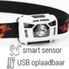 LED Hoofdlamp USB Oplaadbaar | Waterdicht Bewegingssensor | Accu 1200mAh | Hoofdlampje WIT | King Mungo KMHL021