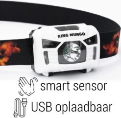 LED Hoofdlamp USB Oplaadbaar | Waterdicht Bewegingssensor | Accu 1200mAh | Hoofdlampje WIT | King Mungo KMHL021