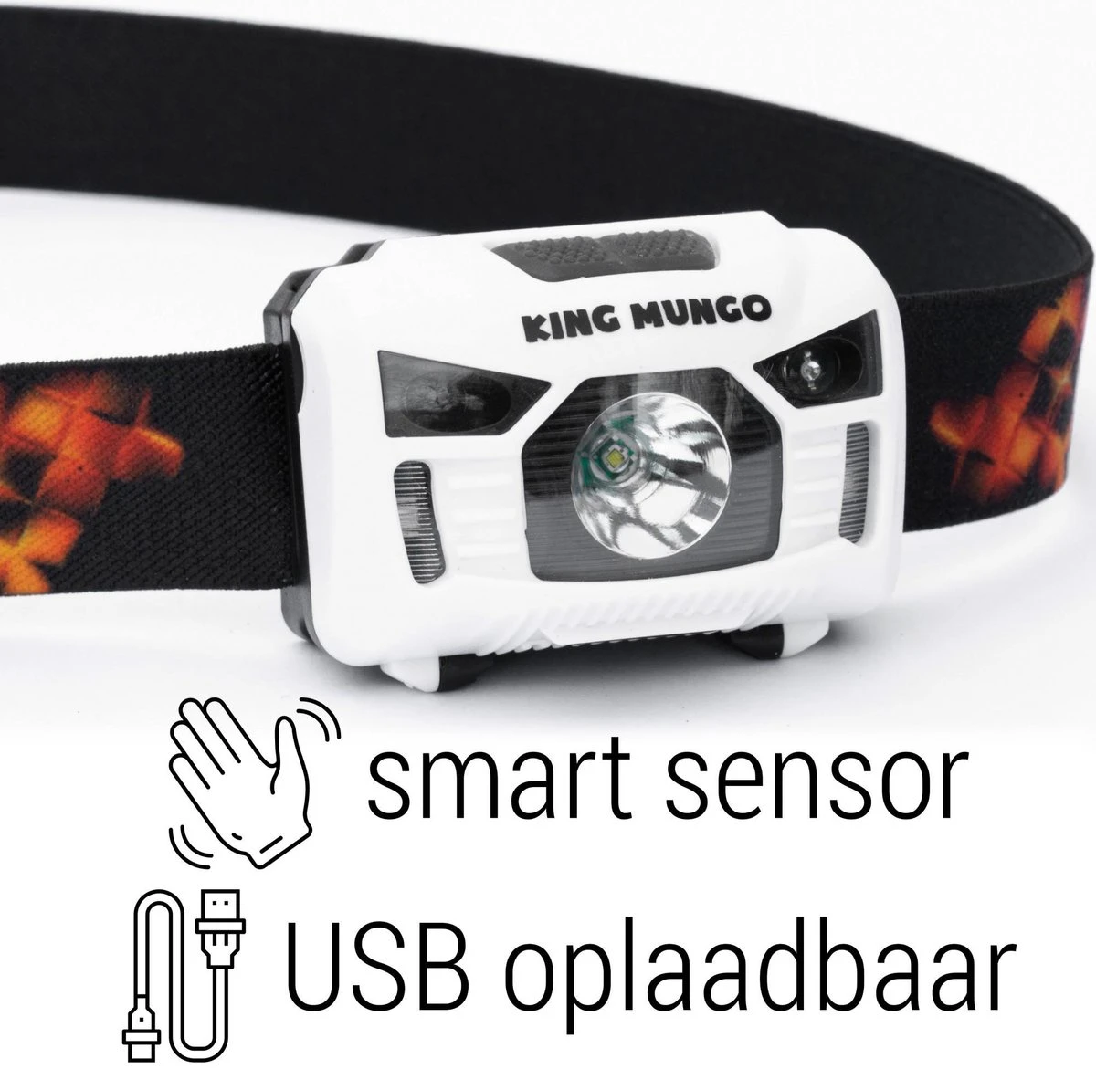 LED Hoofdlamp USB Oplaadbaar | Waterdicht Bewegingssensor | Accu 1200mAh | Hoofdlampje WIT | King Mungo KMHL021 1 LED Hoofdlamp USB Oplaadbaar | Waterdicht Bewegingssensor | Accu 1200mAh | Hoofdlampje WIT | King Mungo KMHL021