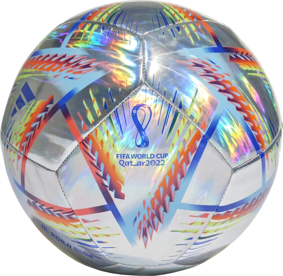 Adidas Al Rihla Training Hologram Foil Ball H57799, Unisex, Zilver, Bal Naar Voetbal, Maat: 4 1 Adidas Al Rihla Training Hologram Foil Ball H57799, Unisex, Zilver, Bal Naar Voetbal, Maat: 4