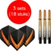 Dragon Darts - Maxgrip – 3 Sets - Darts Shafts - Zwart-oranje - Inbetween – En 3 Sets – Vista-X – Darts Flights - Cadeau