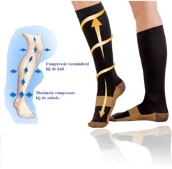 3 Paar Compressiekousen Met Koperweefsel Tegen Vermoeide Benen - Sport Sokken – Steunkousen – Unisex – Reissokken - Werksokken Maat 41-45 L/XL -Merkloos Verkoop 1200x1177 3