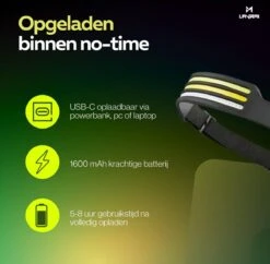 Lavrai - Hoofdlamp LED Oplaadbaar - Bedienen Met Bewegingssensor - Oplaadbaar - 8 Lichtmodi - USB Type C - IP65 Waterbestendig - Inclusief Oplaadkabel - Zacht Silicoon - Zwart -Merkloos Verkoop 1200x1178 2