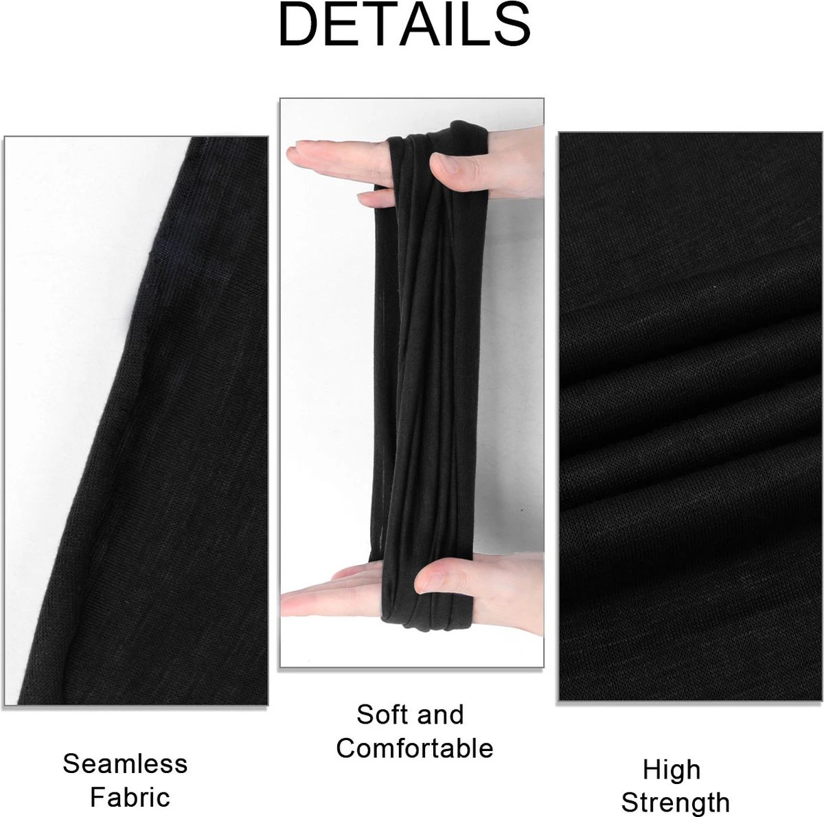 Su.B.dgn 2 Stuks Multifunctioneel Polyester Col Colsjaal - Bivakmuts Balaclava Bandana Ideaal Voor Sport Fietsen Motor - Unisex - Zwart 3 Su.B.dgn 2 Stuks Multifunctioneel Polyester Col Colsjaal - Bivakmuts Balaclava Bandana Ideaal Voor Sport Fietsen Motor - Unisex - Zwart - Afbeelding 3