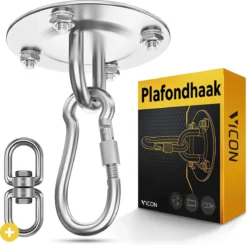 Professionele Plafondhaak Met 400KG Draagvermogen - 360° Roteerbaar - RVS - Bokszak Ophangsysteem - Ophanghaak