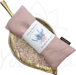 YoZenga Oogkussen Met Rozekwarts & Biologische Lavendel | Kristallen/edelstenen | Kleur: Lightcoral | Yoga | Meditatie | Ontspanning | Ideaal Bij Hoofdpijn & Stress Klachten