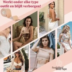 Merkloos Boob Tape - 100% Huidvriendelijk - Plak BH - 5 Meter - Fashion Tape - Borst Tape - Booblifting Effect -Merkloos Verkoop 1200x1194 14