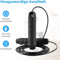 Nuvance - Professioneel Sport Springtouw - Verstelbaar - Speedrope - Jump Rope - Voor Volwassenen En Kinderen - Zwart -Merkloos Verkoop 1200x1194 8