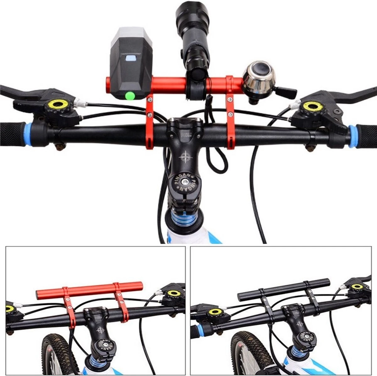 DrPhone EF1 – Verlengstuk Voor Fietsstuur – 30 CM Lang – Uitbreiding Frame – Gemakkelijk Te Installeren - Zwart 12 DrPhone EF1 – Verlengstuk Voor Fietsstuur – 30 CM Lang – Uitbreiding Frame – Gemakkelijk Te Installeren - Zwart - Afbeelding 12