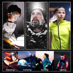 Molisan LED Hoofdlamp 230° - Te Bedienen Met Bewegingssensor - Oplaadbaar USB Type C - 350 Lumen - IPX4 Waterdicht - 46 Meter Bereik - 5 Verschillende Standen - INCLUSIEF Opbergtasje En USB Type C Kabel -Merkloos Verkoop 1200x1196 9