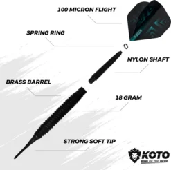 2 KOTO Black Brass Soft Tip Darts + 90 Accessoires - Dartpijlen - Voor Elektronische Dartborden -Merkloos Verkoop 1200x1197 37