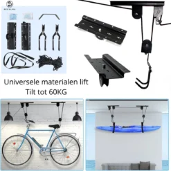 Recalma Fietslift - 60 Kg Draagkracht - Fietstakel - Universeel Ophangsysteem - Elektrische Fiets - Zwart -Merkloos Verkoop 1200x1198 42