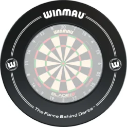 Winmau Printed Black Dartboard Surround Zwart Rond
